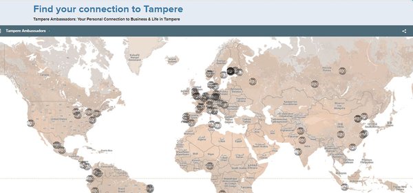 Tampere ambassador network map