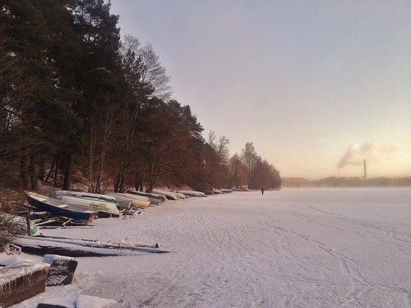 Winter Lake Pyhäjärvi Tampere Finland
