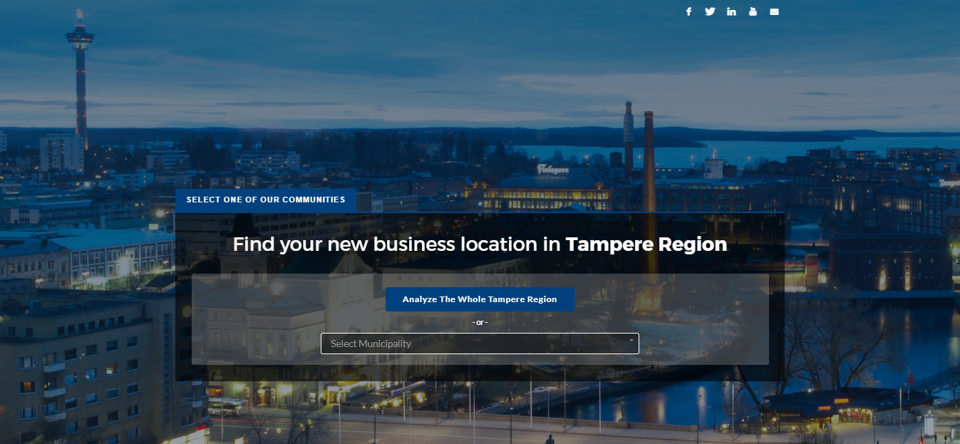 Tampere Region Business Explorer etusivu