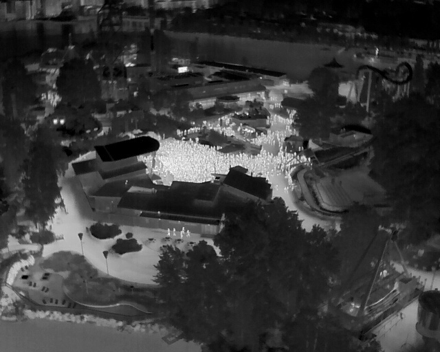 View from a drone with thermal camera