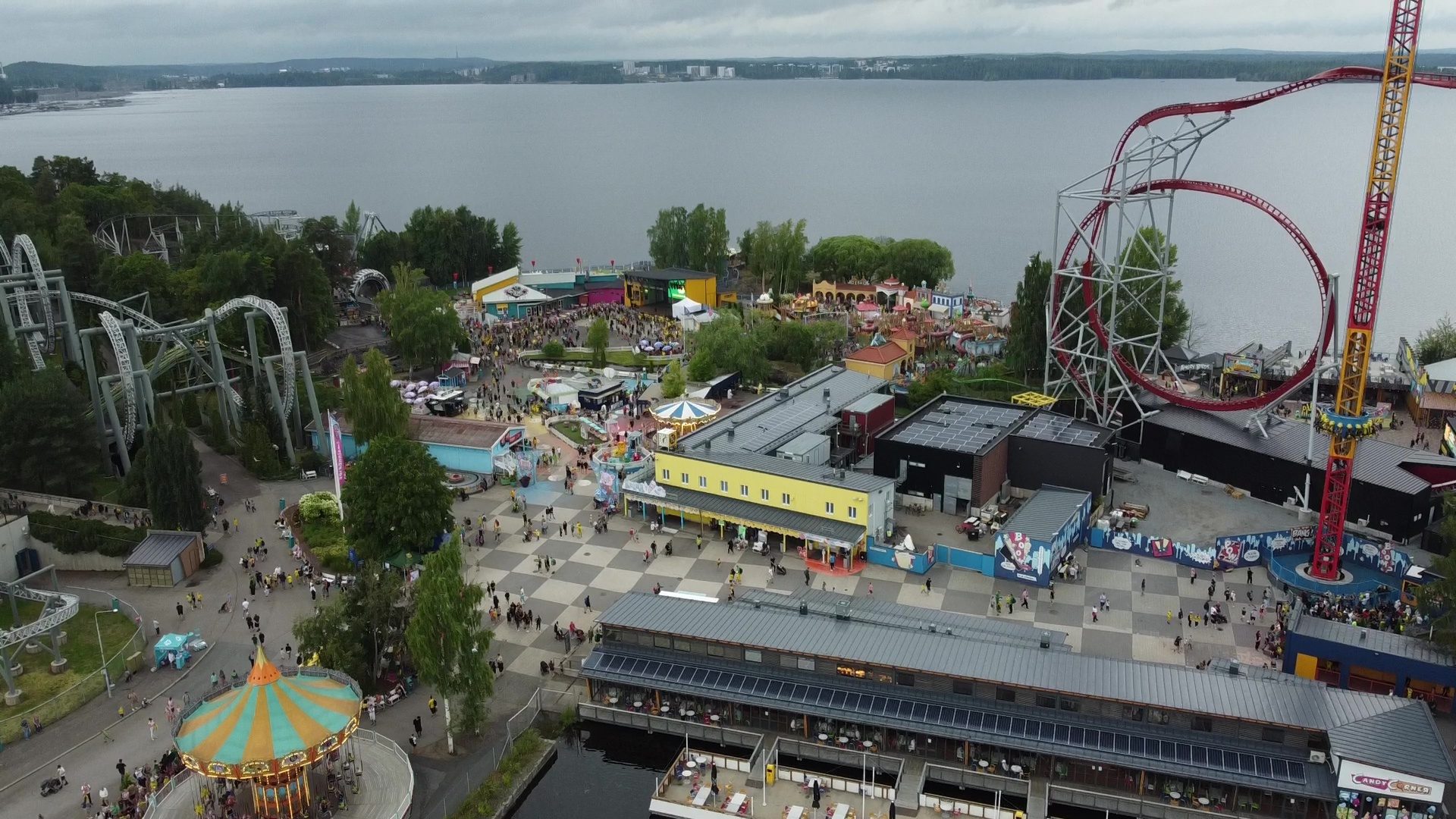 Särkänniemi theme park from a drone